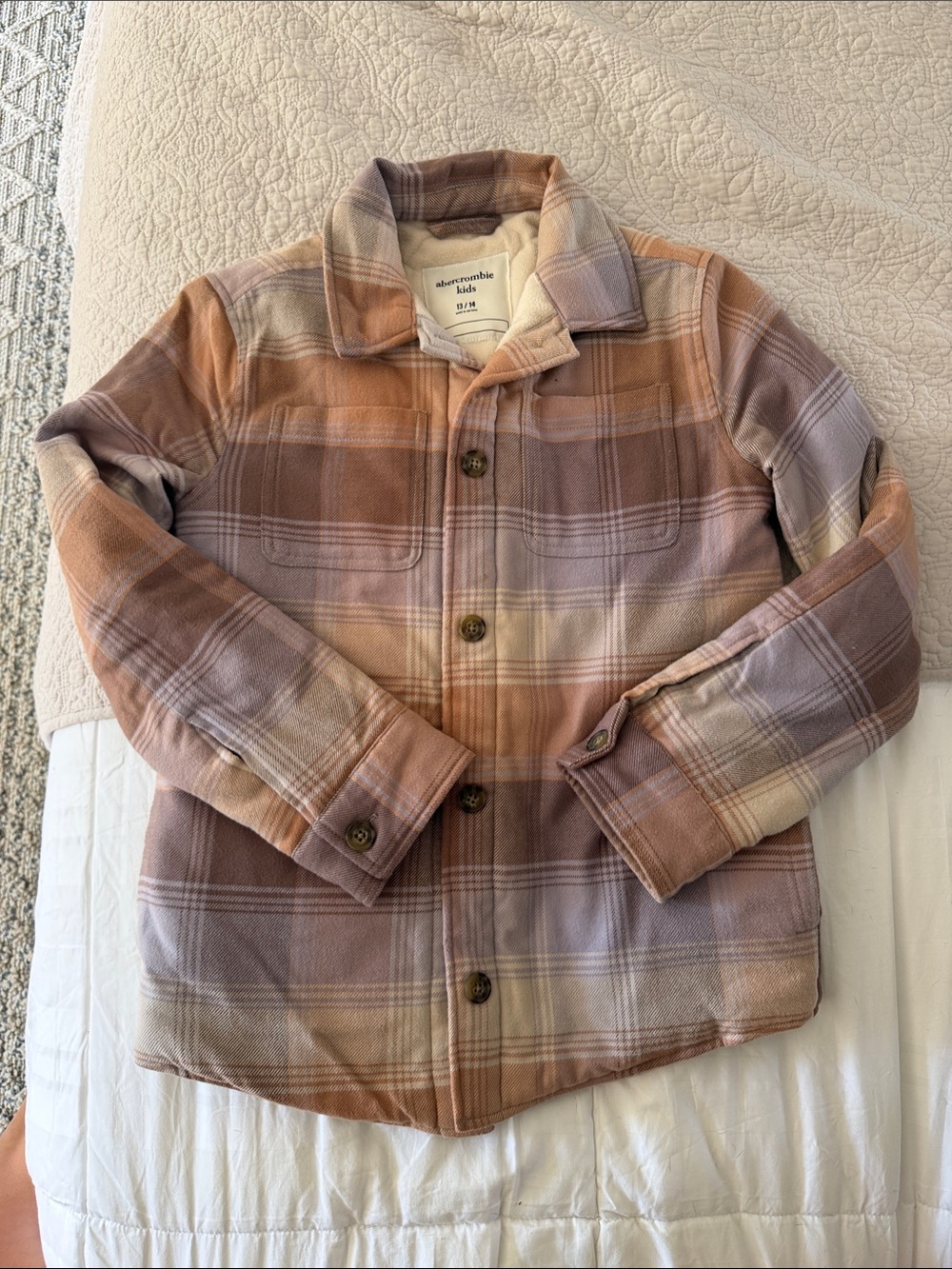 Abercrombie Kids Plaid Button-Front Jacket
